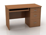 Compact Office  – Teak Finish with Keyboard Tray and Storage Drawers | SRK Modular Furniture Co.