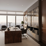 The Aureon Luxe Glass-Door LED Bookcase | Modern Bedroom & Living Room Display Cabinet