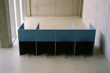 Premium 4-Seater Office Workstation with Acoustic Panels | Blue Privacy Cubicle Desk | Modular Office Furniture by SRK Furniture