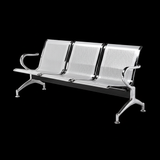 3-Seater Stainless Steel Waiting Bench | Airport & Office Reception Chair | SRK Modular