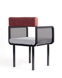 Modern Mesh Accent Chair | Black Metal Frame with Upholstered Cushion & Backrest | SRK Modular Furniture