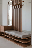 Luxury Wooden Foyer Unit with Seating & Shoe Storage | Entryway Organizer with Mirror | Theom Living