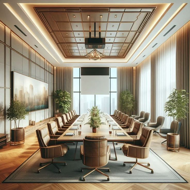 Luxury Boardroom Conference Table Set – Walnut & Brass Finish | SRK Modular Furniture Co.