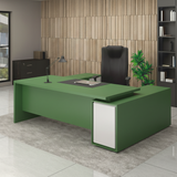Executive Wooden Office Desk | Modern Director Table with Side Storage | SRK Modular Furniture