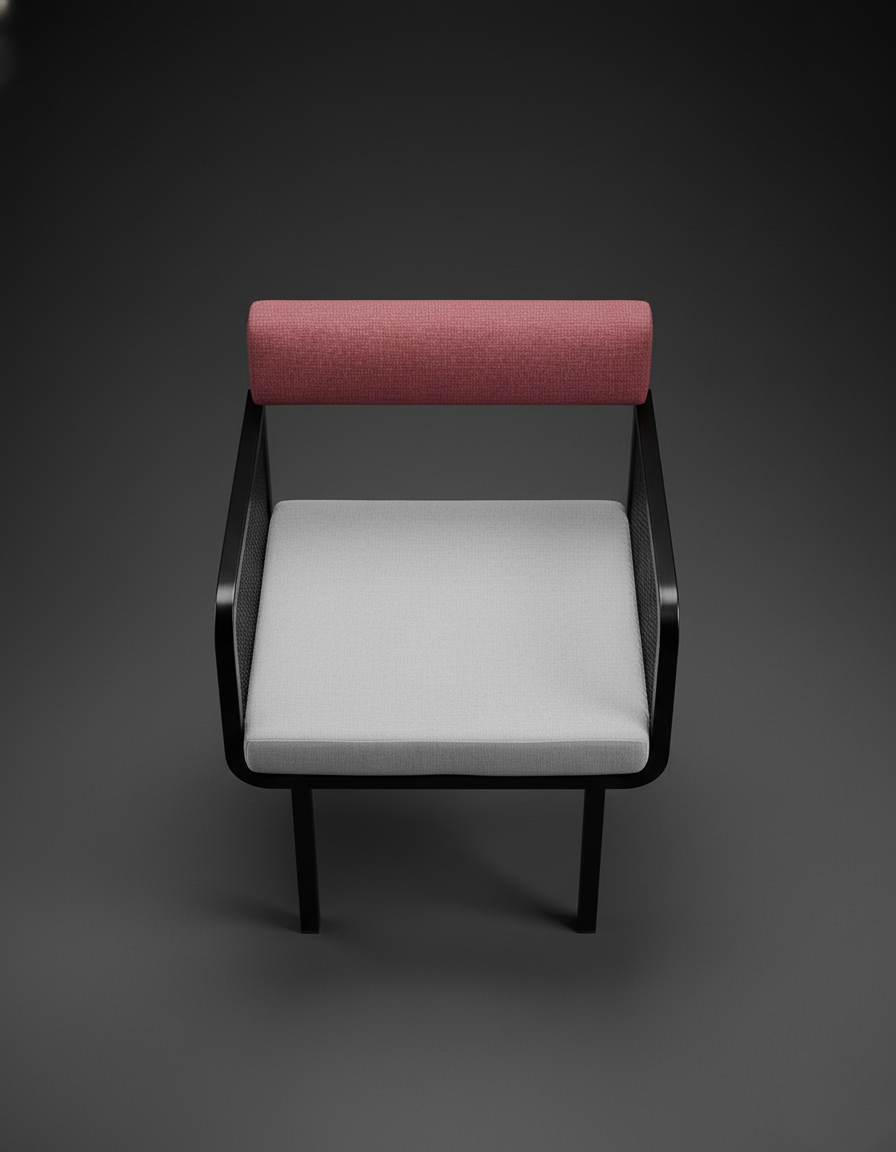 Modern Mesh Accent Chair | Black Metal Frame with Upholstered Cushion & Backrest | SRK Modular Furniture