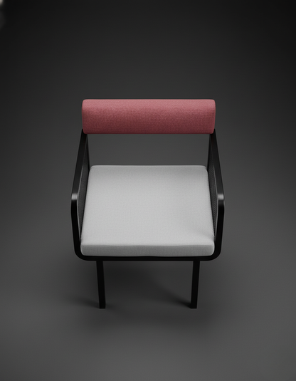 Modern Mesh Accent Chair | Black Metal Frame with Upholstered Cushion & Backrest | SRK Modular Furniture