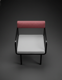 Modern Mesh Accent Chair | Black Metal Frame with Upholstered Cushion & Backrest | SRK Modular Furniture
