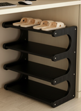 Compact 3-Tier Wooden Shoe Rack | Natural Finish Footwear Organizer | Theom Living