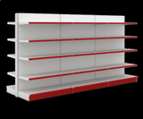 Double-Sided Supermarket Display Rack | 5-Tier Green Gondola Shelving Unit | SRK Modular Furniture