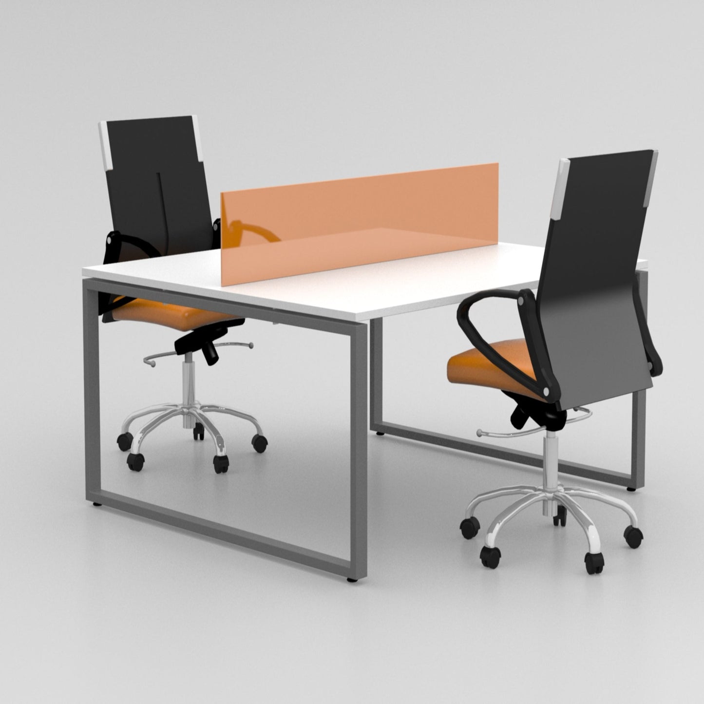 Work Stations (Face to Face Work Station ) With Light Blue Color Pin Board  Wire Raceway Underneath The table along