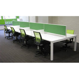 Work Stations (Face to Face Work Station ) With Light Blue Color Pin Board  Wire Raceway Underneath The table along