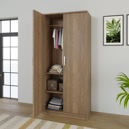 Double Door Engineered Wood Strong Sturdy Spacious Depth Can Hang Coats