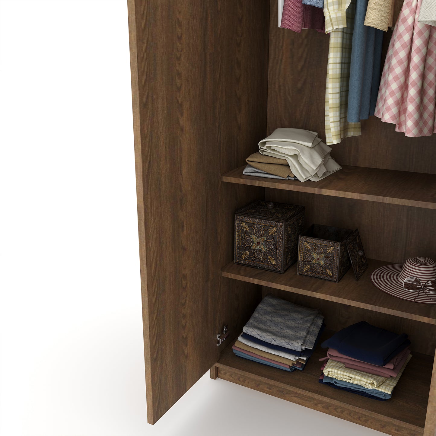 Double Door Engineered Wood Strong Sturdy Spacious Depth Can Hang Coats