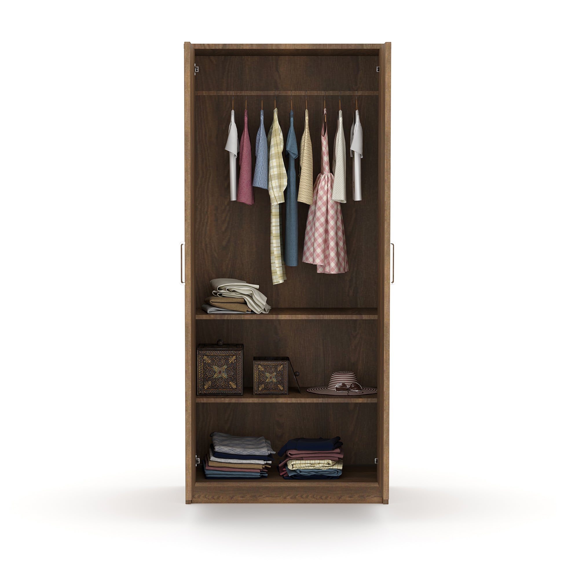 Double Door Engineered Wood Strong Sturdy Spacious Depth Can Hang Coats