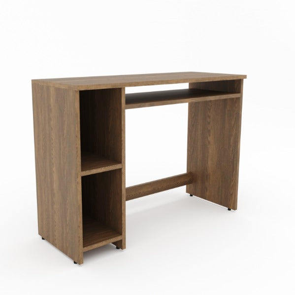 Engineered Wood Study Table And Computer Table Console Walnut Finish With Racks
