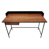 Slim Black | Walnut Metal Study Table