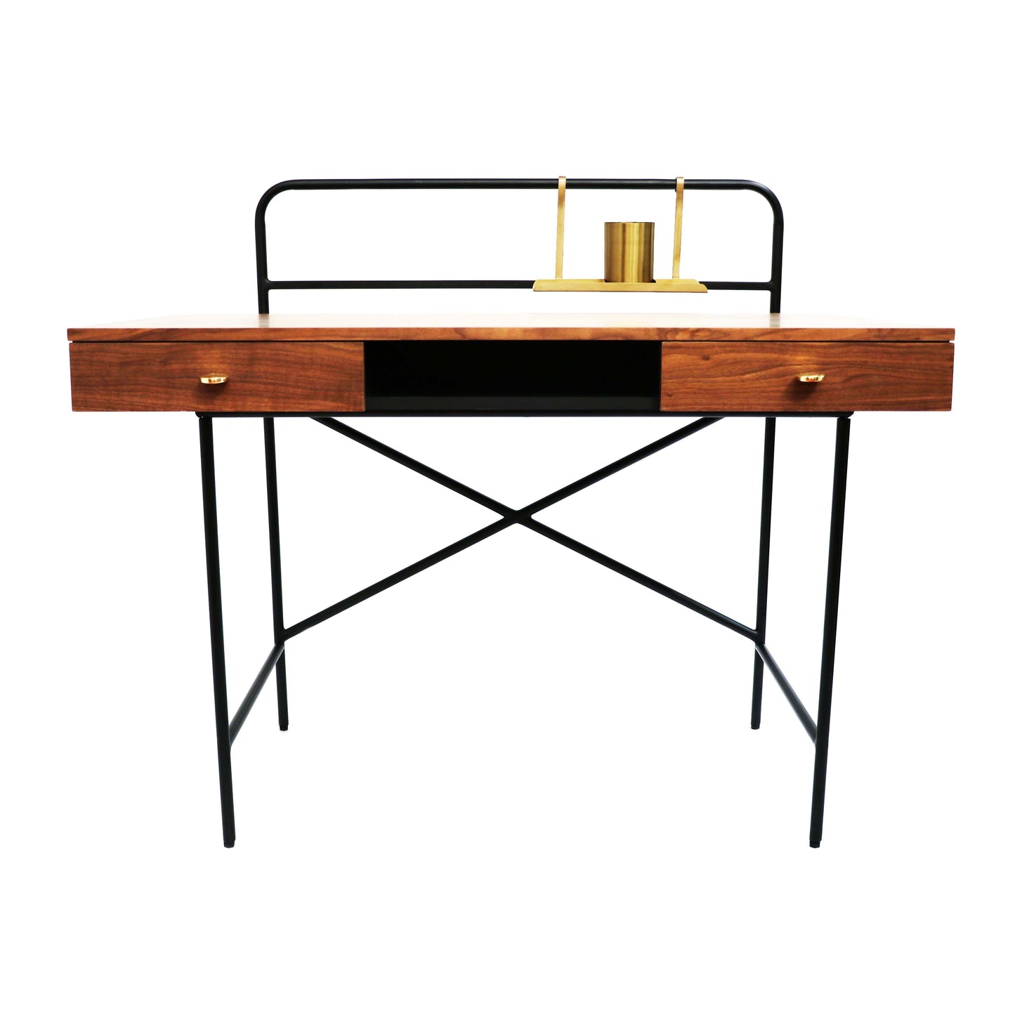 Modern Industrial Metal & Wood Study Desk