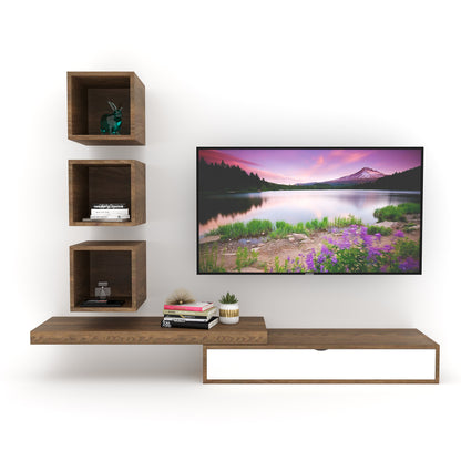 TV entertainment unit/ with set top Box stand and display rack shelf and drawer and display boxes multipurpose