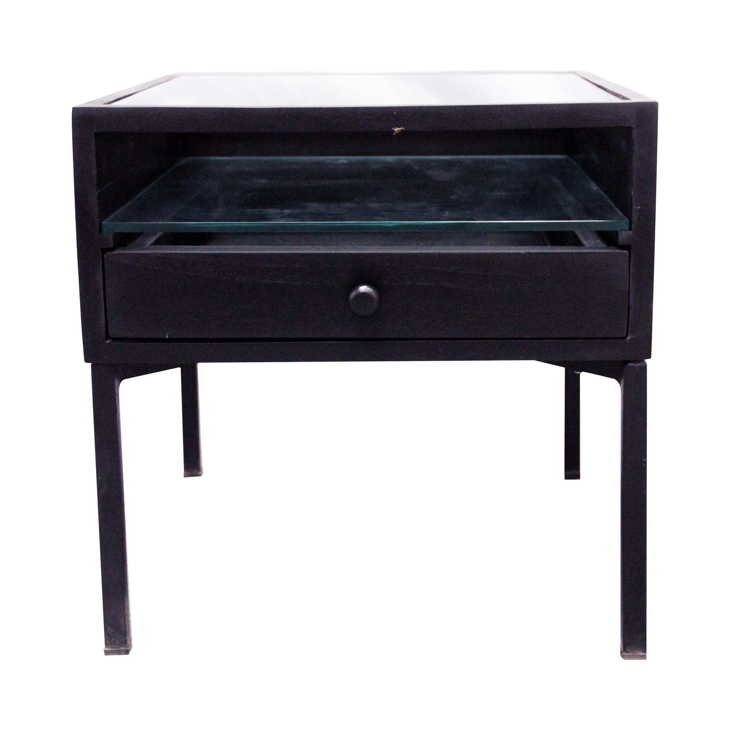 solid wood natural mango finish antique design bedside console table