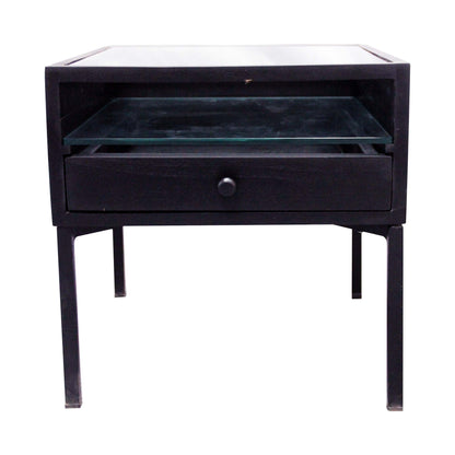solid wood natural mango finish antique design bedside console table