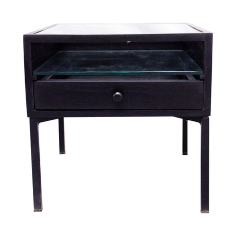 solid wood natural mango finish antique design bedside console table