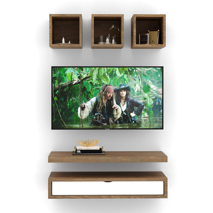 TV Entertainment Unit/ With Set Top Box Stand and Display Rack T.V Unit in particle board