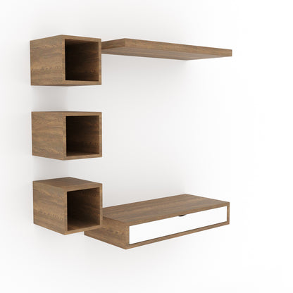 Wooden TV Entertainment Unit/Wall Set Top Box Shelf Stand/TV Cabinet for Wall/Set Top Box Holder With American Walnut