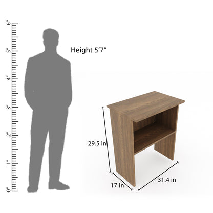 Engineered Wood Student Table For Small Spaces Teak Finish