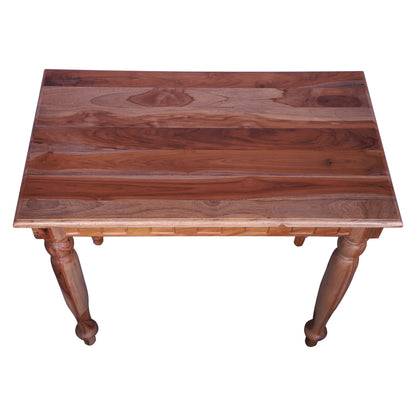 Sagwan wood Classic Study Table Rectangle Shape in Natural wood finish