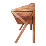 Shagwan Wood Dozier Study Desk Table for Home and Office Work Natural Finish