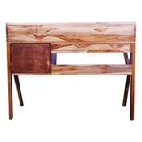Shagwan Wood Dozier Study Desk Table for Home and Office Work Natural Finish