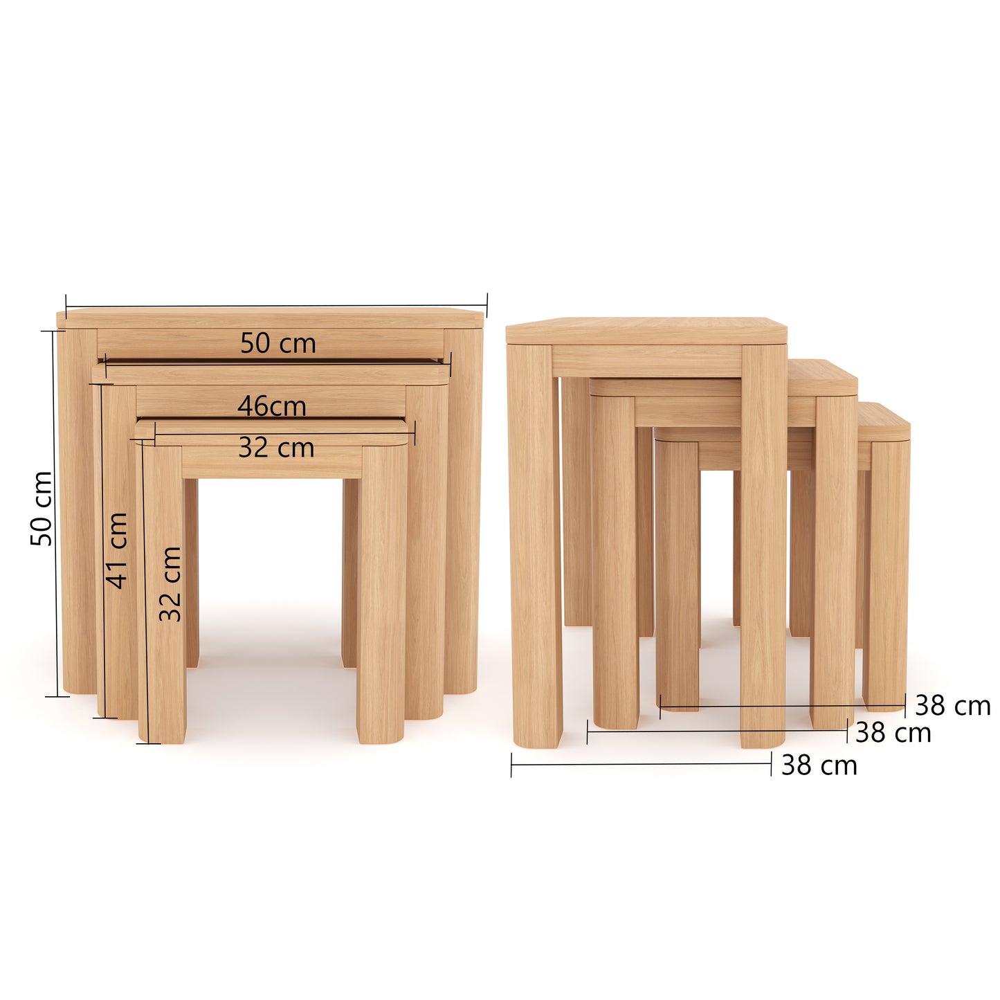 Nesting Side Table in Table end table Side table Color Natural oak