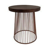 Solid Wood Wired café Table in Wallnut Finish