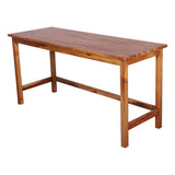 Sagwan  wood multi purpose study console center table for hall living room in natural finish