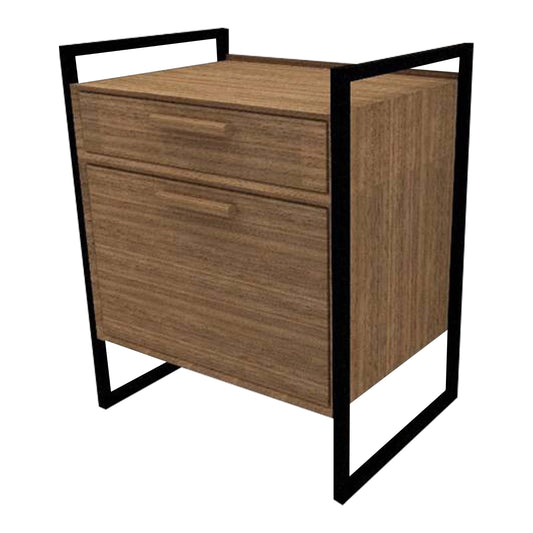 Cabinet In Metal Frame with Wood Veneer in American Walnut
