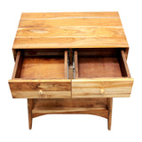 Side table natural sheesham wood side table with two drawers