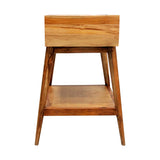 Side table natural sheesham wood side table with two drawers