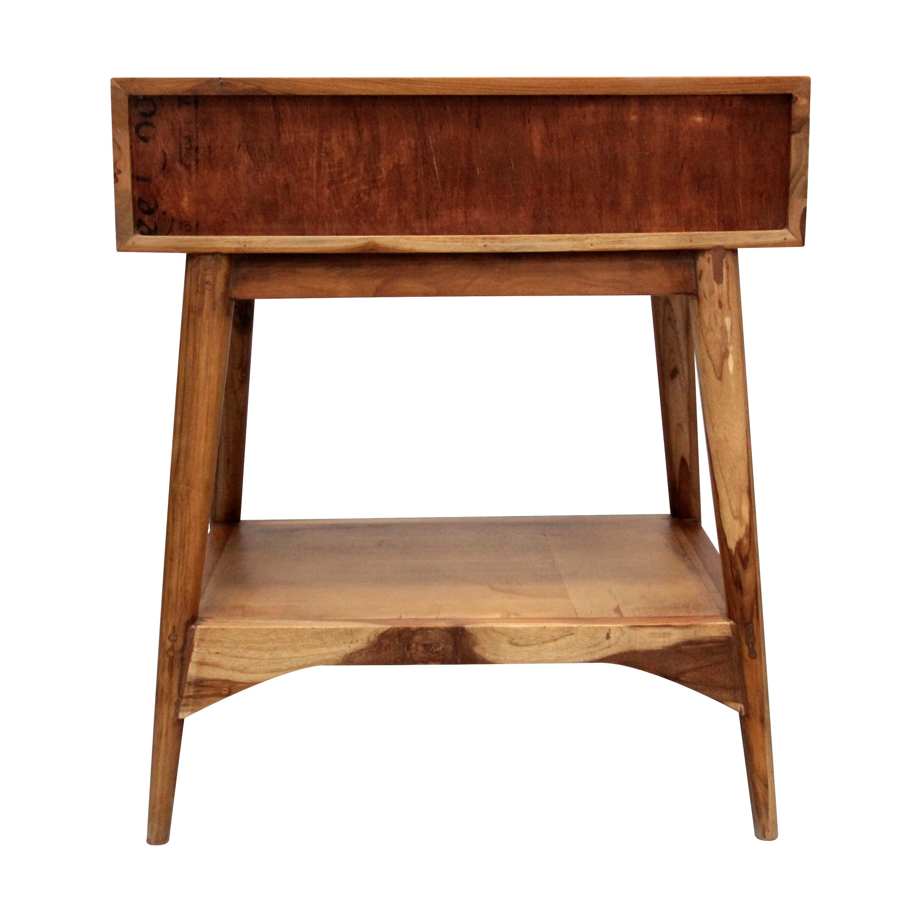 Side table natural sheesham wood side table with two drawers