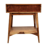Side table natural sheesham wood side table with two drawers