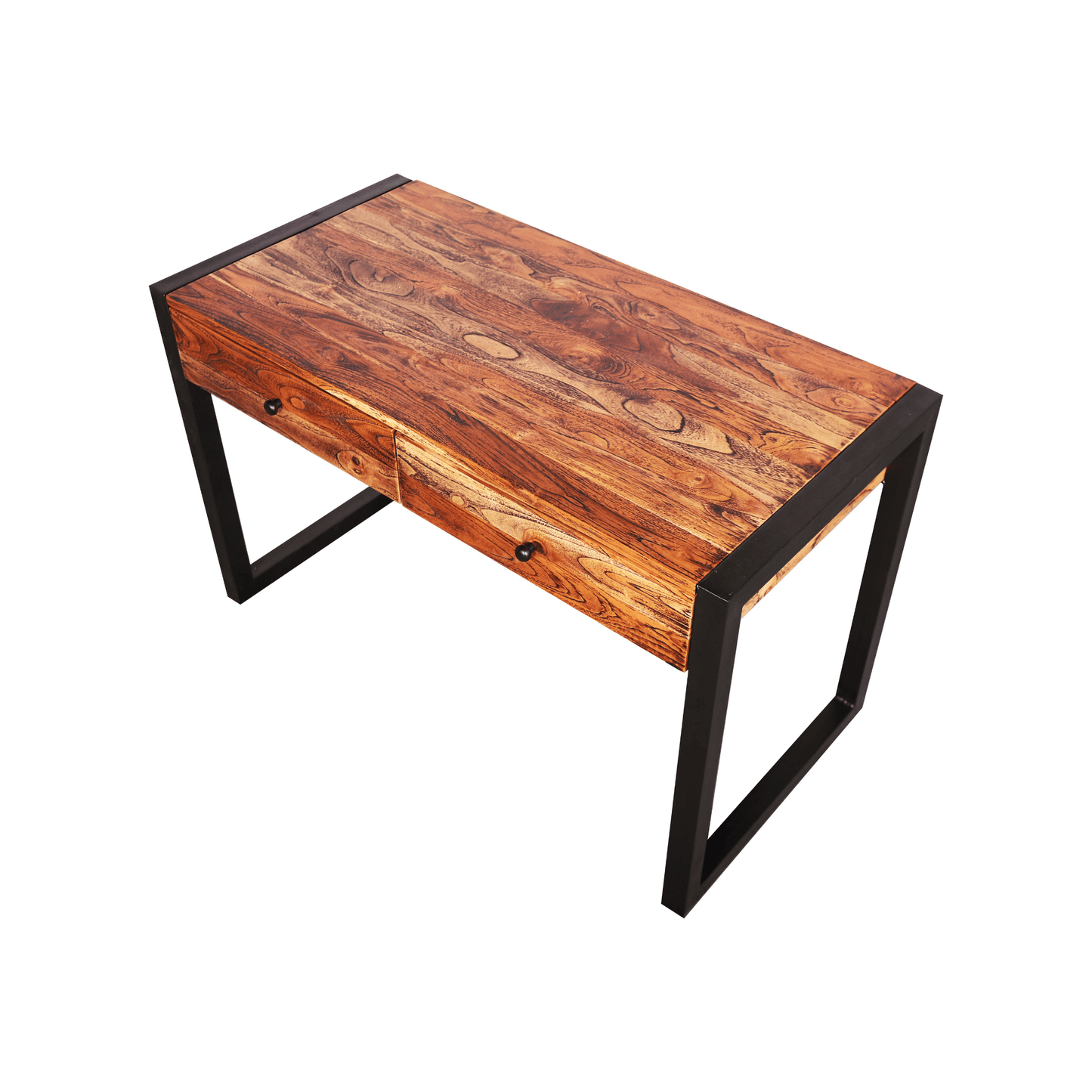 Sagwan vintage design hall 2 drawers and storage shelf console table study table weatherwood finish on wooden box