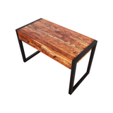 Sagwan vintage design hall 2 drawers and storage shelf console table study table weatherwood finish on wooden box