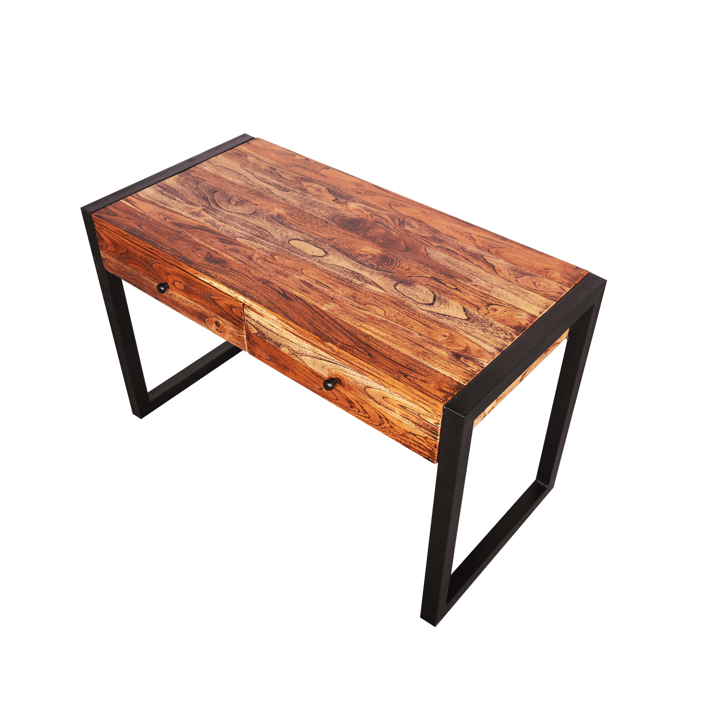 Sagwan vintage design hall 2 drawers and storage shelf console table study table weatherwood finish on wooden box