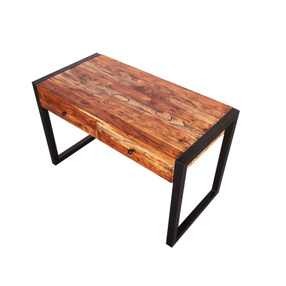 Sagwan vintage design hall 2 drawers and storage shelf console table study table weatherwood finish on wooden box