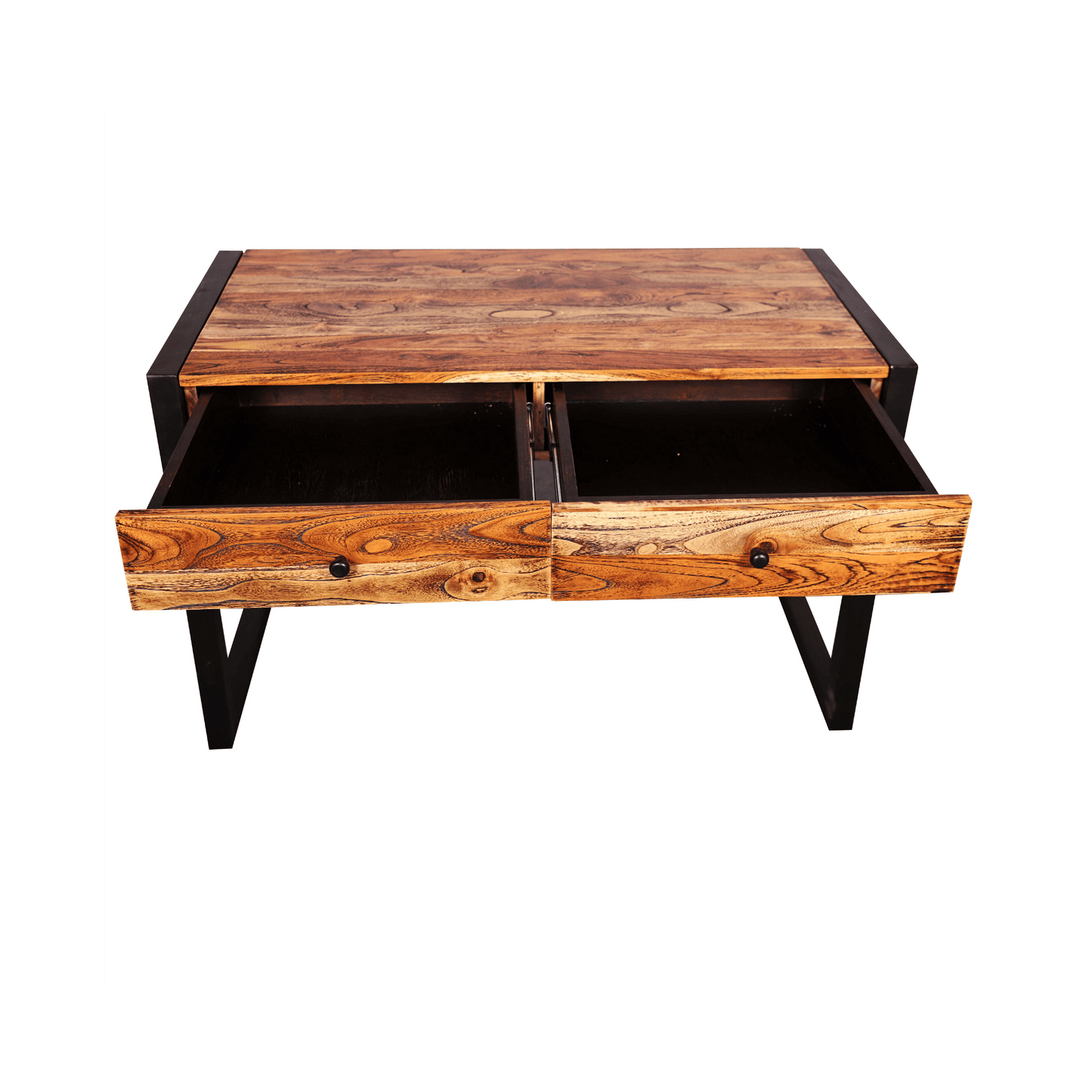 Sagwan vintage design hall 2 drawers and storage shelf console table study table weatherwood finish on wooden box