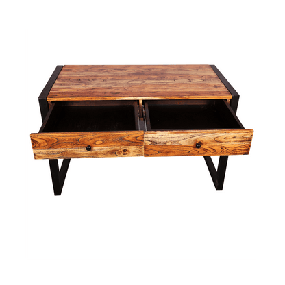 Sagwan vintage design hall 2 drawers and storage shelf console table study table weatherwood finish on wooden box