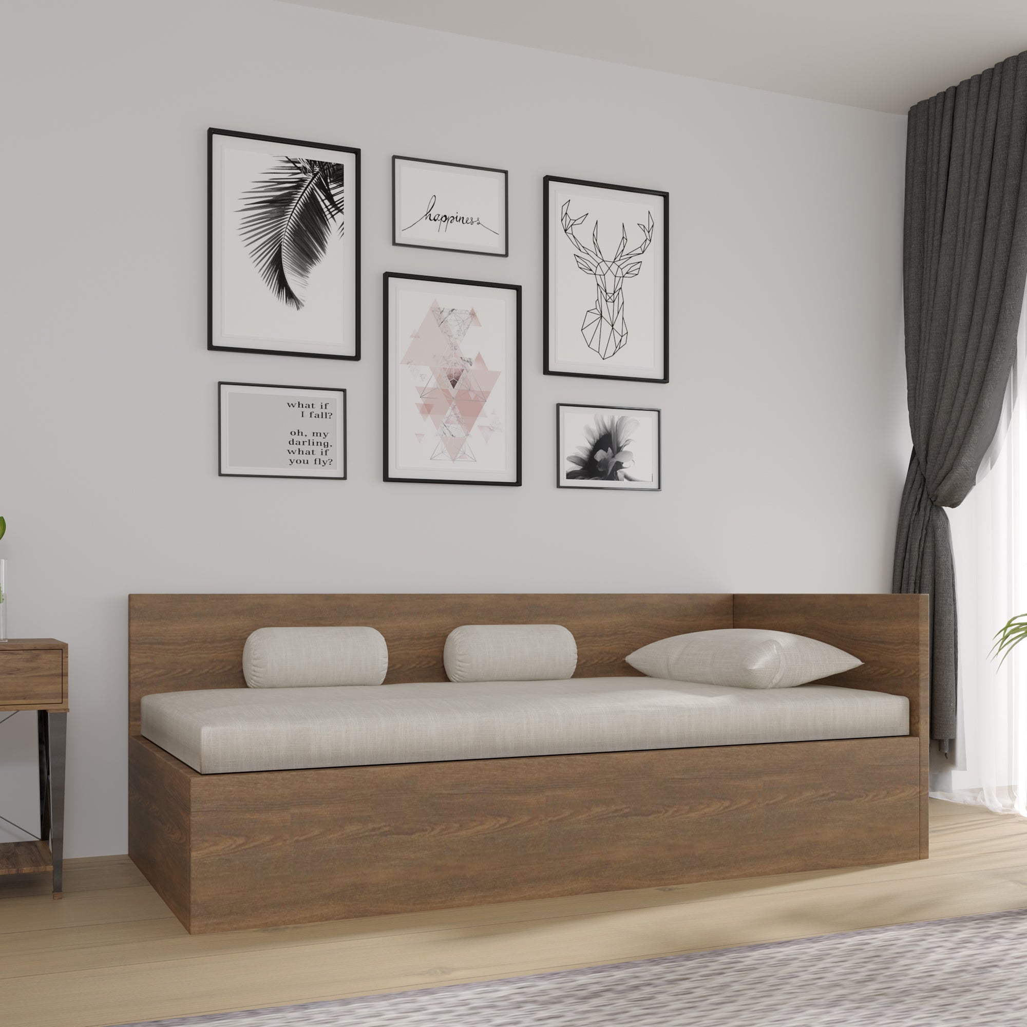 Engineered Wood Bed With Storage Modern Designer Sofa Cum Bed