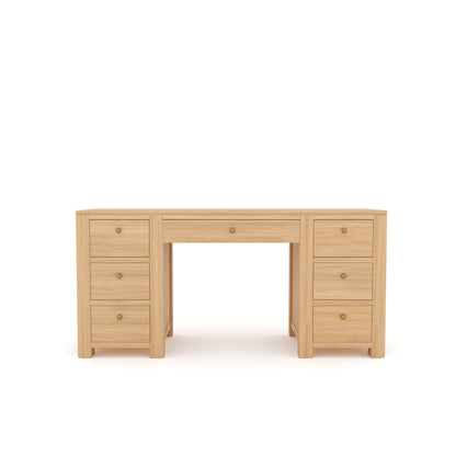 Office Desk/ Wooden Home Office Desk Table with Maximum Storage Drawers  in Natural Oak Veneer