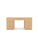 Office Desk/ Wooden Home Office Desk Table with Maximum Storage Drawers  in Natural Oak Veneer