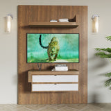 T.V unit in engineered wood Teak finish t.v stand